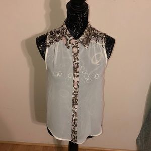 Sheer Top with snake print